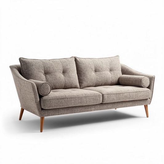 Sofa w kolorze beżowym z tkaniny o wymiarach 190 x 90 x 85cm
