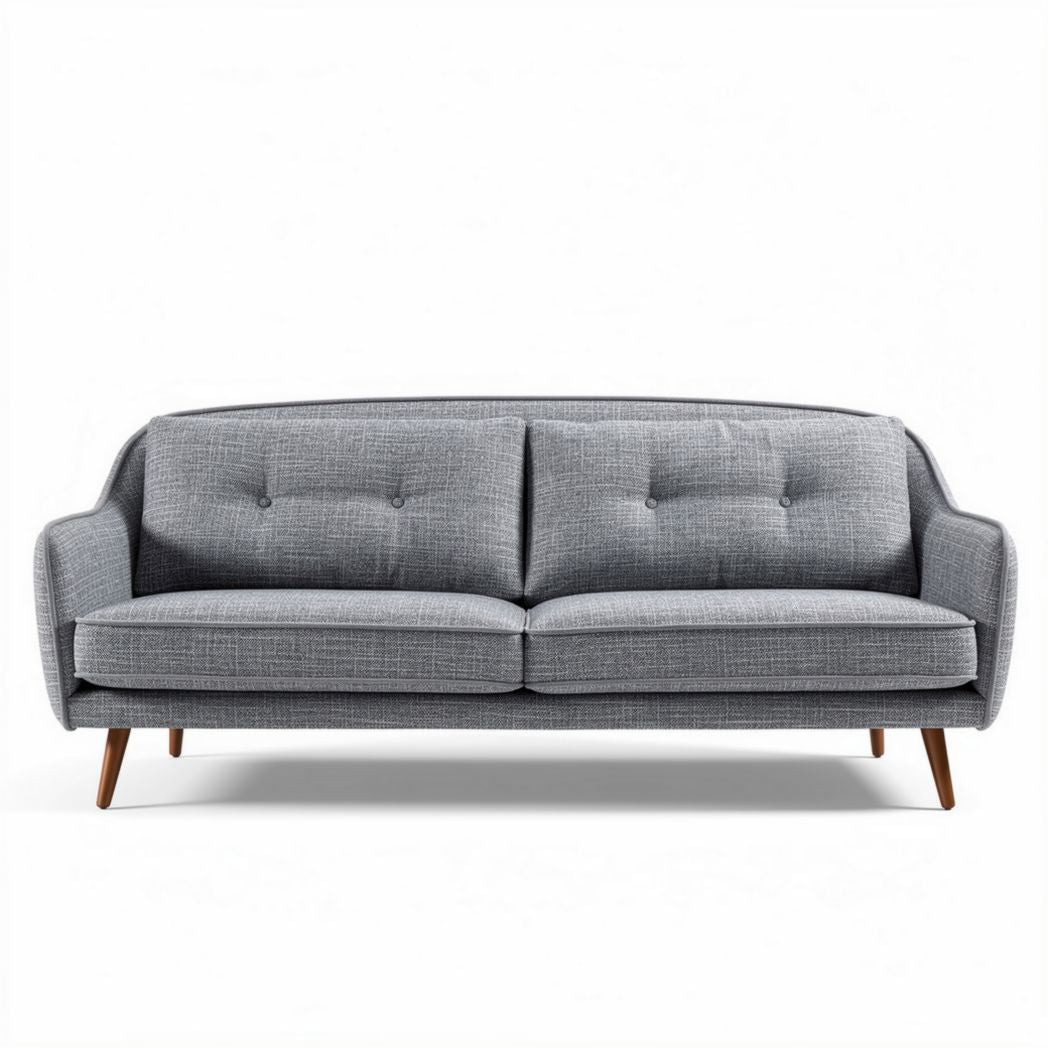 Sofa trzyosobowa w kolorze szarym z materiału tekstylnego 210 x 90 x 85 cm