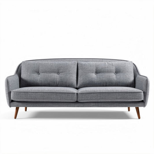 Sofa trzyosobowa w kolorze szarym z materiału tekstylnego 210 x 90 x 85 cm
