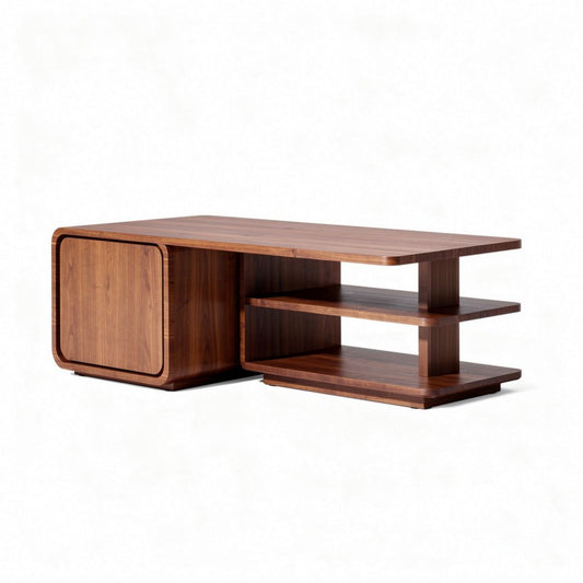 Stolik kawowy z drewna w kolorze orzechowym 120 x 60 x 45cm